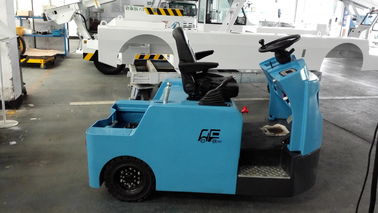 Cina Blue Baggage Towing Tractor Carbon Steel Material Dengan Baterai Asam Timbal pemasok